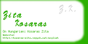 zita kosaras business card